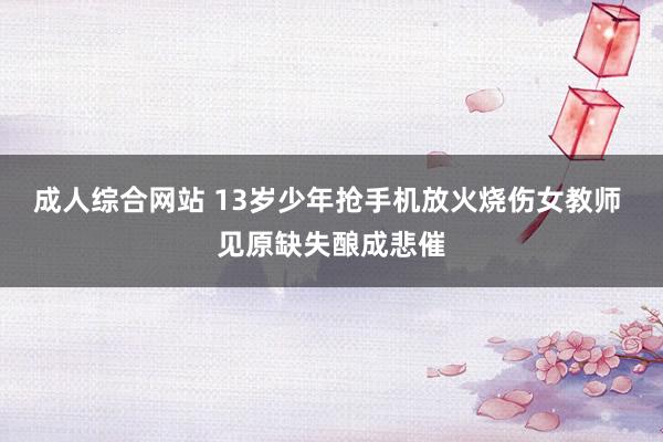 成人综合网站 13岁少年抢手机放火烧伤女教师 见原缺失酿成悲催
